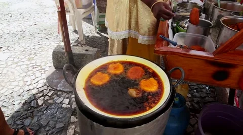 Baiana Doing a Acaraje - Acaraje is a typical food from Bahia Stock Footage 44144777