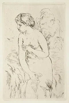 Baigneuse debout,  mi-jambes. Pierre-Auguste Renoir (France, Limoges, 1841-.. Stock Illustration