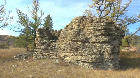 Baikal nature, Autumn Stock Footage 24280353