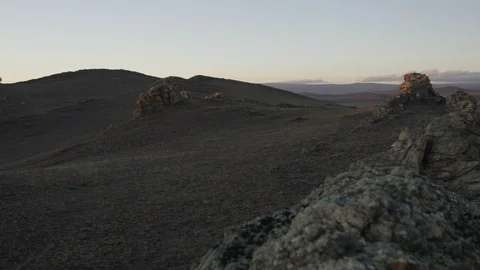 Baikal - panorama - stones on hill 스톡 동영상 123780917