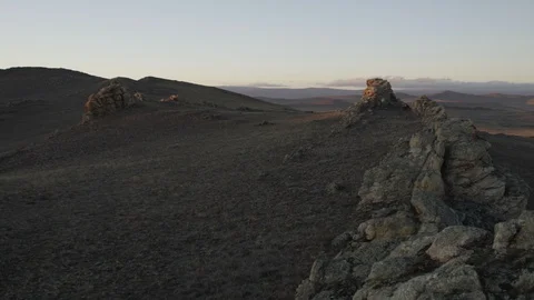 Baikal - stones on hill - panorama Видео 123780918