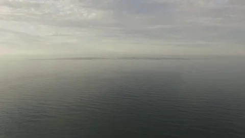 Baikal water - high angle fly over lake Stock Footage 80553654