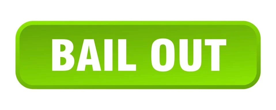 Bail out button. bail out square 3d push button Stock Illustration