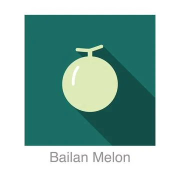 Bailan melon fruit flat icon, vector illustration Stock Illustration