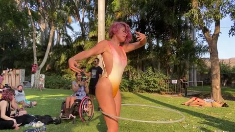 Bailarina Hula Hoop Stock Footage 170793754