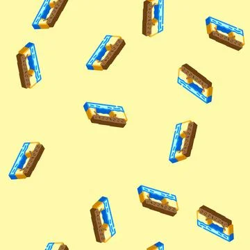 Bailey bridge isometric icon seamless pattern Stock Illustration