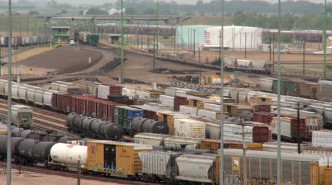 Bailey Rail Yard, North Platte, NE.  Hump Yard Time Lapse.  06-20-2013 Stock Footage 25426134