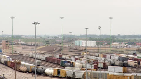 Bailey Rail Yard, North Platte, NE.  Hump Yard Time Lapse.  06-20-2013 Stock Footage 25426244