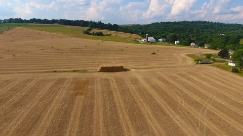 Bailing Hay Circle Around Video stock 93570813