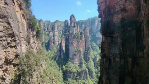 Bailong Elevator百龙天梯 in Wulingyuan Scenic Area, Zhangjiajie Stock Footage 319566456