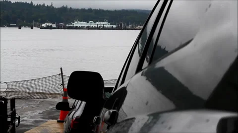 Bainbridge Ferry Coming Into Dock Stock Footage 27511497