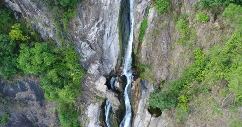 Baishui Village Waterfall in Luhe County, Shanwei City Stock Footage 198517616