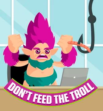 Bait angry troll using a computer 스톡 일러스트