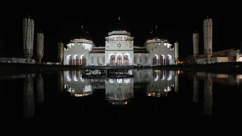 Baiturrahman Grand Mosque, Banda Aceh Stock Footage