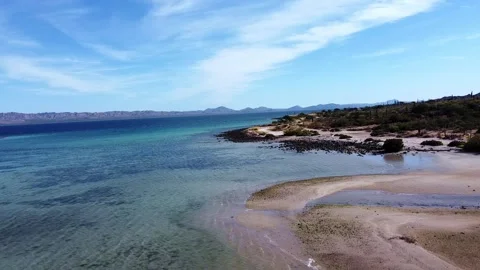 Baja beach still drone Stock Footage 297495477