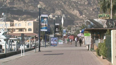 Baja board walk 002 Stock Footage