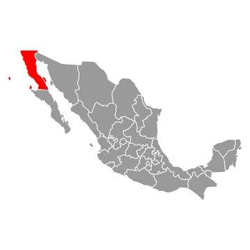 Baja California of Mexico map shape, travel web concept icon vector illustrat 스톡 일러스트