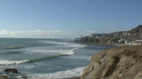 Baja Pacific coast with waves Video stock 299022