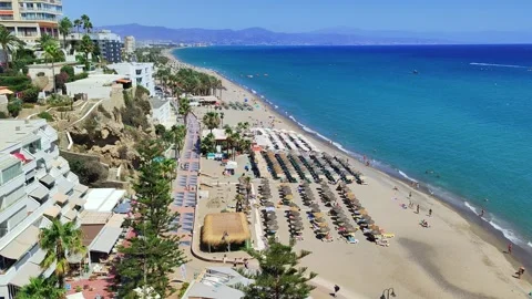 Bajondillo beach, Torremolinos Stock Footage 284874823