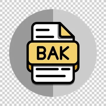 Bak data files icons. document files programming format symbol icon.  Stock Illustration