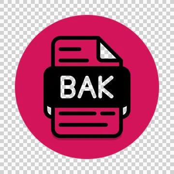Bak document file type icon. files and extension format icons.  Stock Illustration