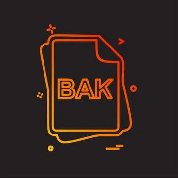 BAK file type icon design vector Stock Illustration