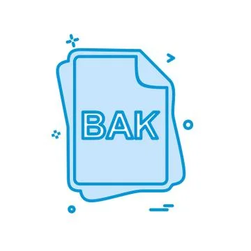 BAK file type icon design vector Stock Illustration