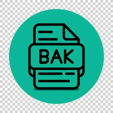 Bak file type icon. files and document format extension.  Illustrazione stock