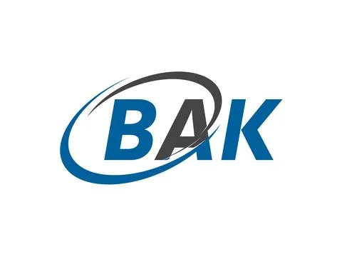 BAK letter creative modern elegant swoosh logo design Stock Illustration