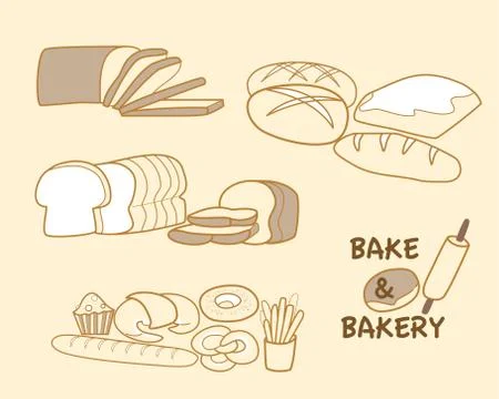 Bake and bakery Stock Illustration