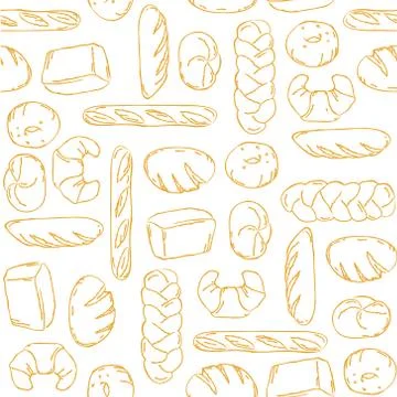 Bake, Bread mix seamless background. Bakery packaging, wrapping paper Stock Illustration