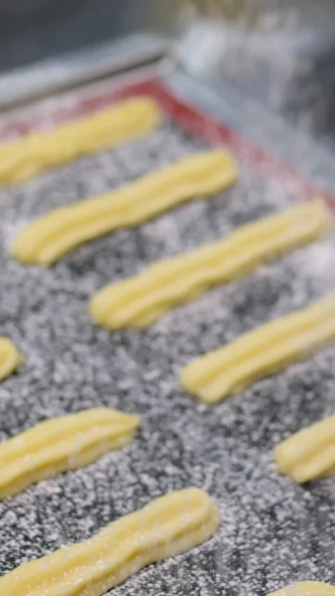 Bake eclairs Timelapse Eclair choux pastries are baked in the oven. High quality Stock Footage 281064648