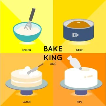 BAKE KING - CAKE SET Stock Illustration