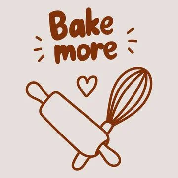 Bake More Baking Tools Illustration Stock Illustration