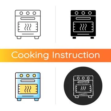 Bake in oven icon Stock Illustration