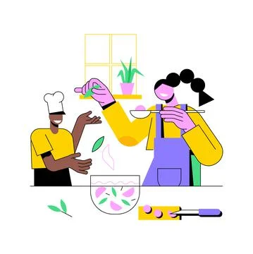 Bake together abstract concept vector illustration. Illustrazione stock