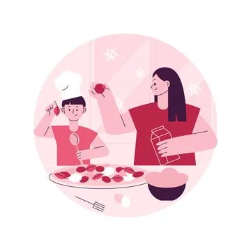 Bake together abstract concept vector illustration. Stock Illustration