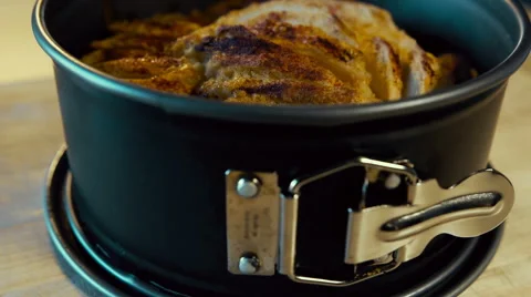 Baked Apple Cake Close Up Stock Footage 49286817