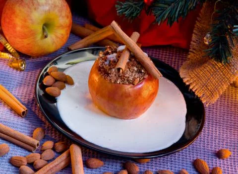 Baked apple Stock Photos
