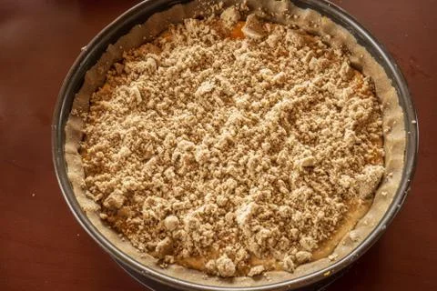 Baked apple pie in a mold Stock Photos