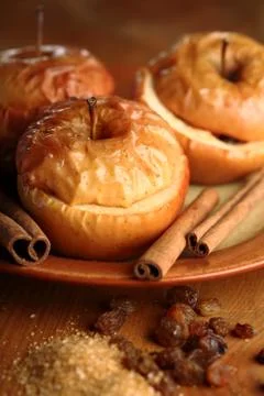 Baked apples Stock Photos