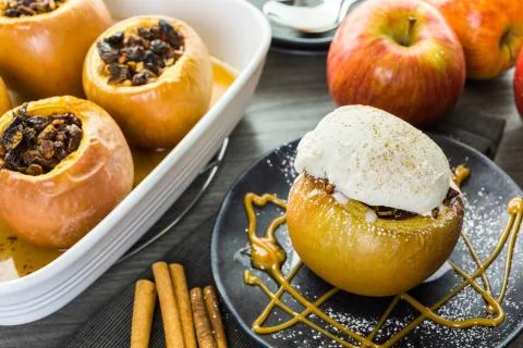 Baked apples Stock Photos