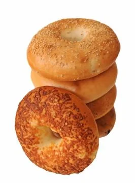 Baked bagels Stock Photos