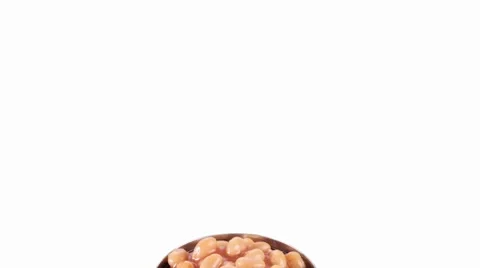 Baked beans in opened tin Stock Footage 8574470