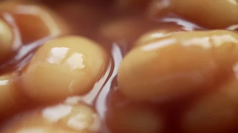 Baked Beans super close up presentation 4K stock footage Stock Footage