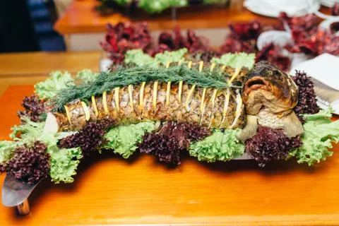 Baked big fish Foto stock