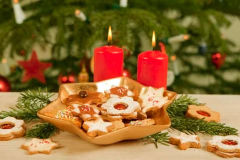 Baked biscuits for the second advent Stock Photos