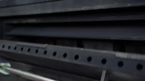 Baked black bread at the bakery. Bread production. Stock Footage 129533088