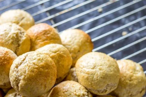 Baked bread and buns Stock Photos