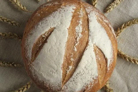 Baked bread. Loaf of Bread. Fresh Bakery Products. Healthy Food Concept. Top  Stock Photos